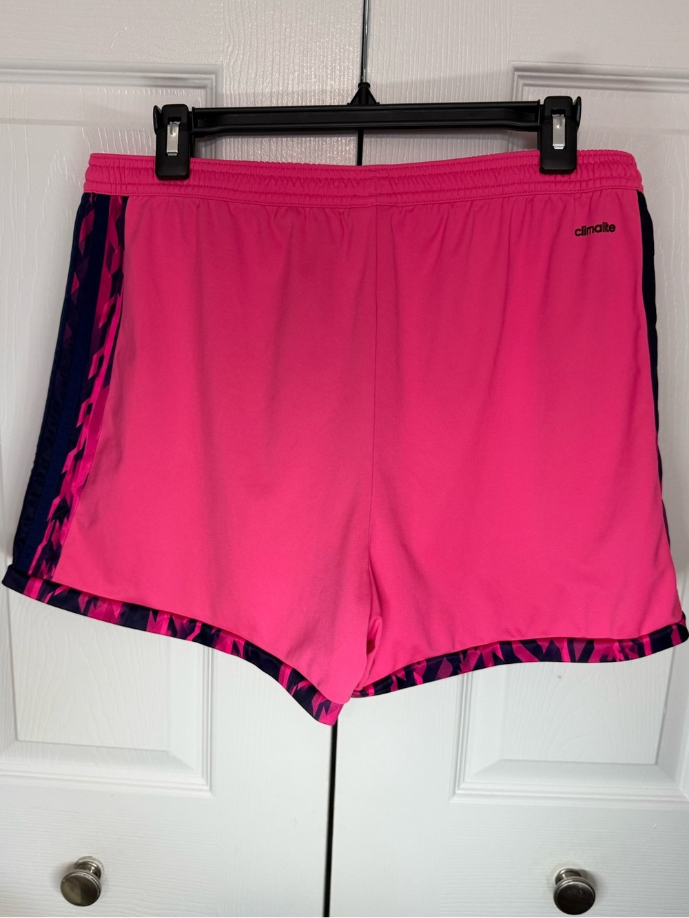 Adidas Climalite Pink Athletic Running Shorts Women’s Large L Neon Workout Gym